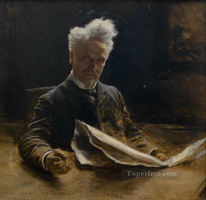 Portrait of Henri Rochefort Jan van Beers Oil Paintings